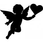 Casa si Gradina - Decoratiuni - Stickere decorative - Sticker decorativ, Cupidonul, Negru, 133x110 cm - Infinity.ro