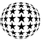 Casa si Gradina - Decoratiuni - Stickere decorative - Sticker decorativ, Glob cu stele, Negru, 110x120 cm - Infinity.ro