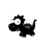 Casa si Gradina - Decoratiuni - Stickere decorative - Sticker decorativ, Dinozaur zambaret, Portocaliu, 95x78 cm - Infinity.ro