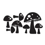 Casa si Gradina - Decoratiuni - Stickere decorative - Sticker decorativ, Ciupercute, Negru, 135x75 cm - Infinity.ro