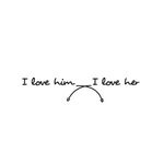 Casa si Gradina - Decoratiuni - Stickere decorative - Sticker decorativ, I love Him and Her, Negru, 140x30 cm - Infinity.ro