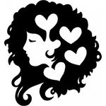 Casa si Gradina - Decoratiuni - Stickere decorative - Sticker decorativ, Femeia artistica, Negru, 55x60 cm - Infinity.ro