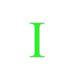 Casa si Gradina - Decoratiuni - Stickere decorative - Sticker decorativ, Litera "I", inaltime 20 cm, verde fluorescent - Infinity.ro