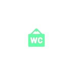 Casa si Gradina - Decoratiuni - Stickere decorative - Sticker indicator, WC, Verde fosforescent, 15x15 cm - Infinity.ro