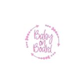 Casa si Gradina - Decoratiuni - Stickere decorative - Sticker auto, Baby On board, Roz 14x14 cm - Infinity.ro