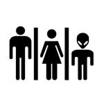 Casa si Gradina - Decoratiuni - Stickere decorative - Sticker indicator toaleta, Alien, negru, 25x16 cm - Infinity.ro