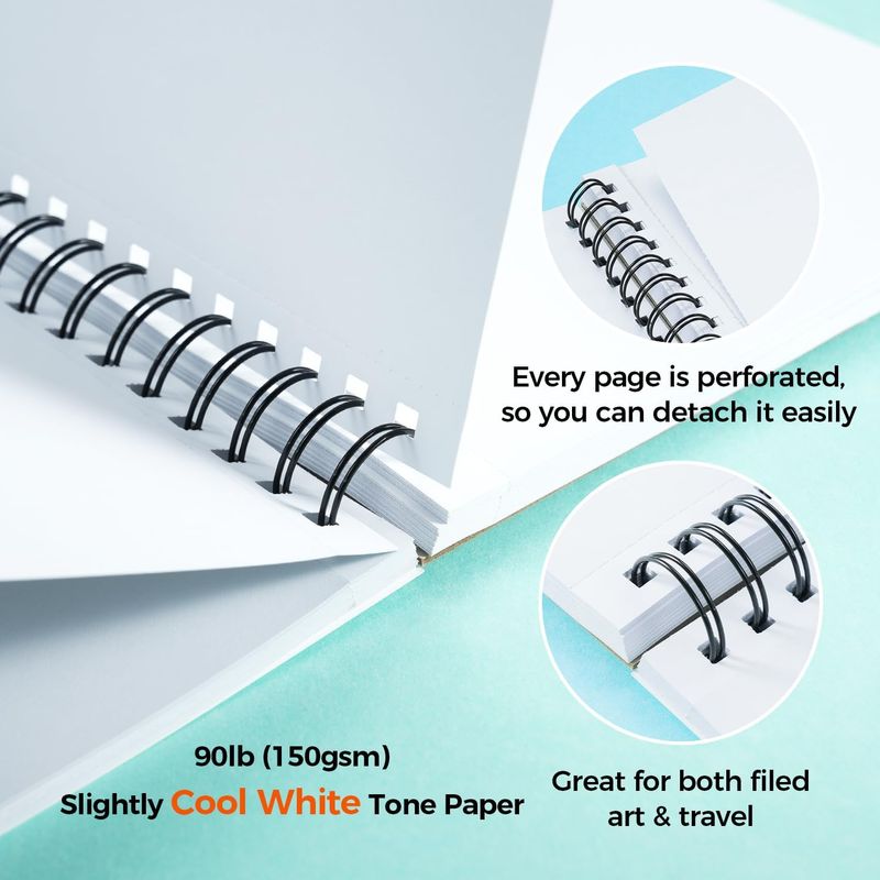 Carti si Birotica - Rechizite - Pictura si desen - Blocuri desen - Caiet De Schite Ohuhu, Marker Pads, Fără Acid - 150 g/m² - 30 coli/60 pagini, 216 x 140 mm - Infinity.ro