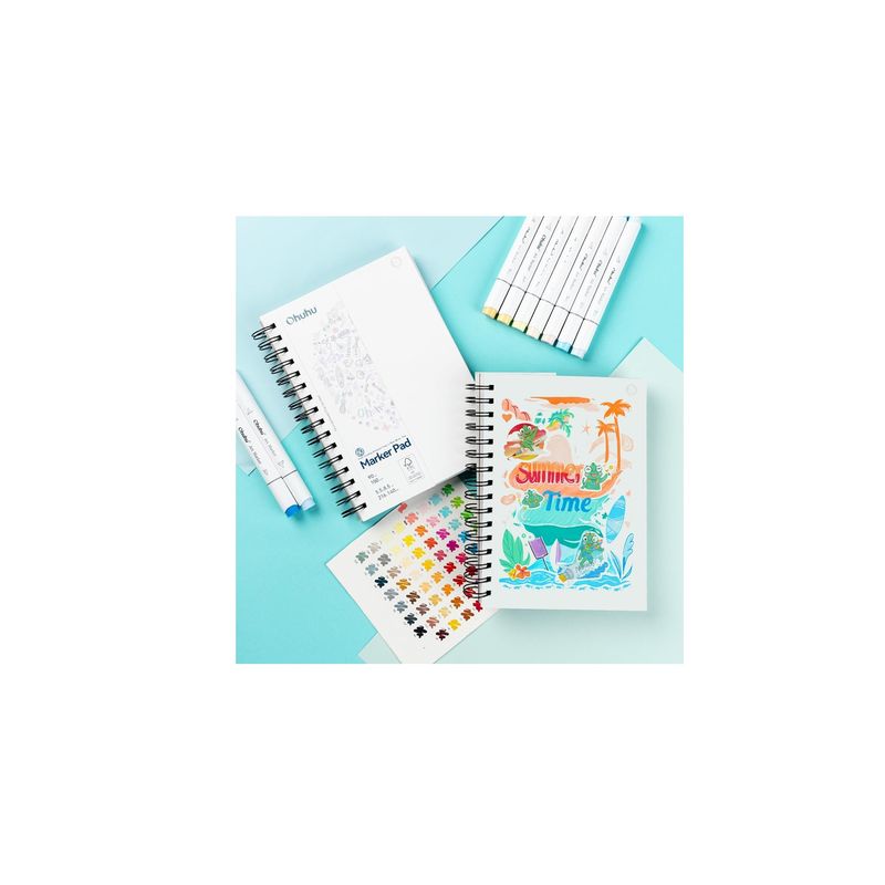 Carti si Birotica - Rechizite - Pictura si desen - Blocuri desen - Caiet De Schite Ohuhu, Marker Pads, Fără Acid - 150 g/m² - 30 coli/60 pagini, 216 x 140 mm - Infinity.ro
