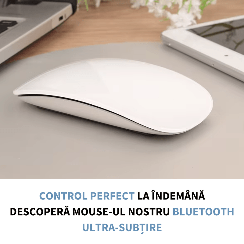 PC, gaming si accesorii - Periferice PC - Mouse - Mouse wireless BRAGUS, cu gesturi, ultra-subtire, compatibil cu laptop, telefon sau tableta, din plastic, alb - Infinity.ro