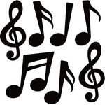 Carti si Birotica - Papetarie - Afise si stickere - Set stickere decorative, Note muzicale, Negru, 40 buc, 8 note diferite - Infinity.ro