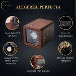 Fashion, accesorii si bijuterii - Barbati - Bijuterii barbati - Ceasuri barbati - Cutie ceas, Rotator pentru 1 ceas automatic, watch winder 1, Ava-Stars ®, exterior din piele, maro - Infinity.ro