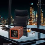 Fashion, accesorii si bijuterii - Barbati - Bijuterii barbati - Ceasuri barbati - Cutie ceas, Rotator pentru 1 ceas automatic, watch winder 1, Ava-Stars ®, exterior din piele, maro - Infinity.ro