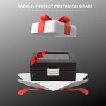 Fashion, accesorii si bijuterii - Barbati - Bijuterii barbati - Ceasuri barbati - Cutie depozitare pentru 3 ceasuri, Exterior din Fibra de Carbon, Geam transparent din Acril, 18x12x8cm, Negru - Infinity.ro