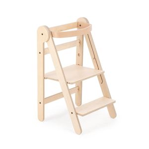 Turn de invatare pliabil MamaToyz Learning Tower din lemn, Natur