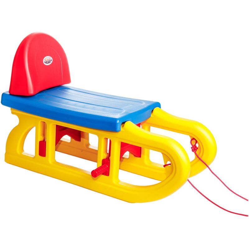 Sport si Outdoor - Sporturi de iarna - Sanius - Sanie plastic cu spatar Burak Toys, 70x35x47cm, multicolor - Infinity.ro