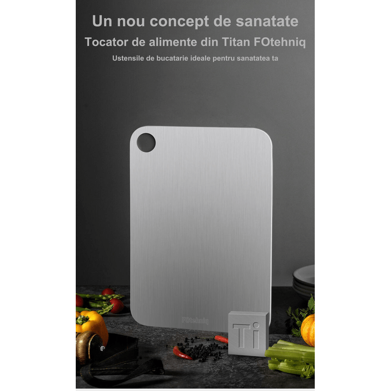 Casa si Gradina - Bucatarie si vesela - Ustensile bucatarie - Tocatoare de bucatarie - Tocator de bucatarie din titan FOtehniq V4 29x20x0.2 cm, fara miros, usor de curatat, potrivit pentru masina de spalat vase - Infinity.ro