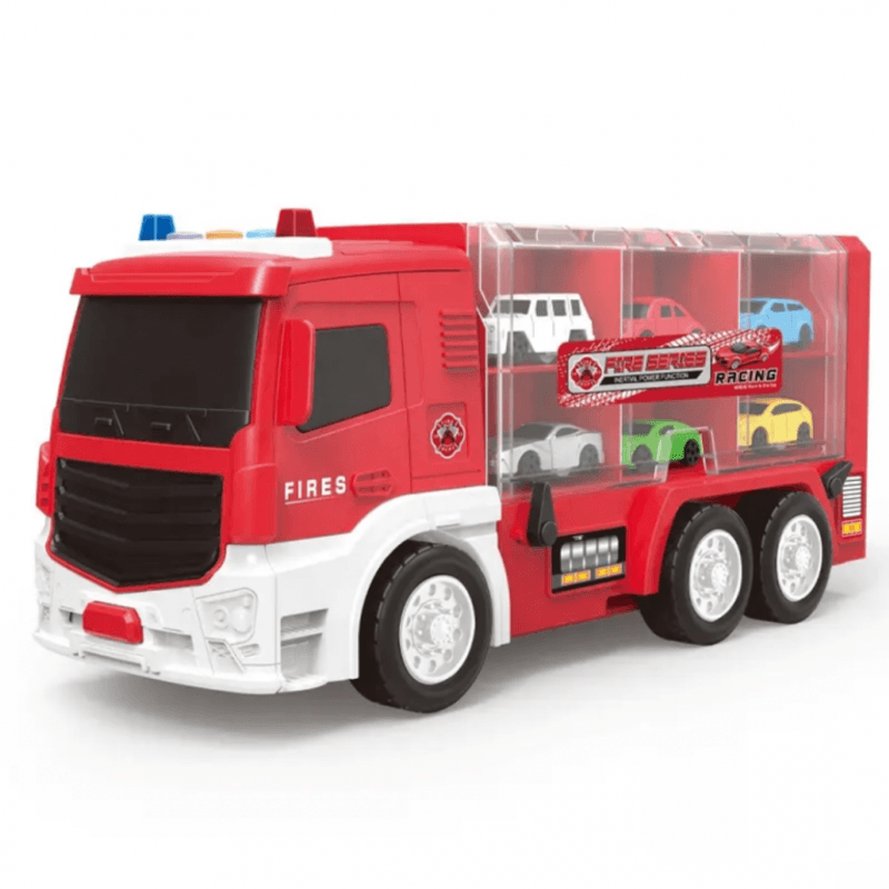Jucarii, Copii si Bebe - Jucarii si jocuri - Vehicule si jucarii cu telecomanda - Utilaje constructie de jucarie - Set de joaca Parcare etajata pentru Copii „Statie de Pompieri” si Camion - Infinity.ro