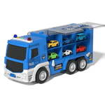 Jucarii, Copii si Bebe - Jucarii si jocuri - Vehicule si jucarii cu telecomanda - Utilaje constructie de jucarie - Set Camion de remorcare cu masini de Politie si parcare - Infinity.ro