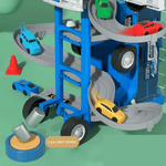 Jucarii, Copii si Bebe - Jucarii si jocuri - Vehicule si jucarii cu telecomanda - Utilaje constructie de jucarie - Set Camion de remorcare cu masini de Politie si parcare - Infinity.ro