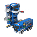 Jucarii, Copii si Bebe - Jucarii si jocuri - Vehicule si jucarii cu telecomanda - Utilaje constructie de jucarie - Set Camion de remorcare cu masini de Politie si parcare - Infinity.ro