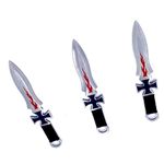 Sport si Outdoor - Camping - Cutite, bricege si accesorii - Cutite si bricege - Set 3 cutite ninja de aruncat in copaci, 18 cm, negru, cruce - Infinity.ro