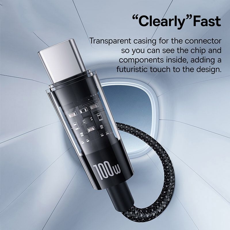 Laptop, Telefoane si Tablete - Telefoane mobile si accesorii - Accesorii Telefoane - Cabluri si adaptoare telefoane - Cablu USB-C la Type-C, Super Fast Charging 100W, 2m - Baseus Gem (P10373000111-01) - Negru - Infinity.ro