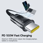 Laptop, Telefoane si Tablete - Telefoane mobile si accesorii - Accesorii Telefoane - Cabluri si adaptoare telefoane - Cablu USB-C la Type-C, Super Fast Charging 100W, 2m - Baseus Gem (P10373000111-01) - Negru - Infinity.ro