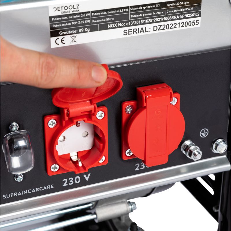 Casa si Gradina - Electrice - Generatoare electrice - Generator pe benzina Detoolz DZ-C287, 7 Cp, 2.8 kW, 10 h, 2 timpi - Infinity.ro