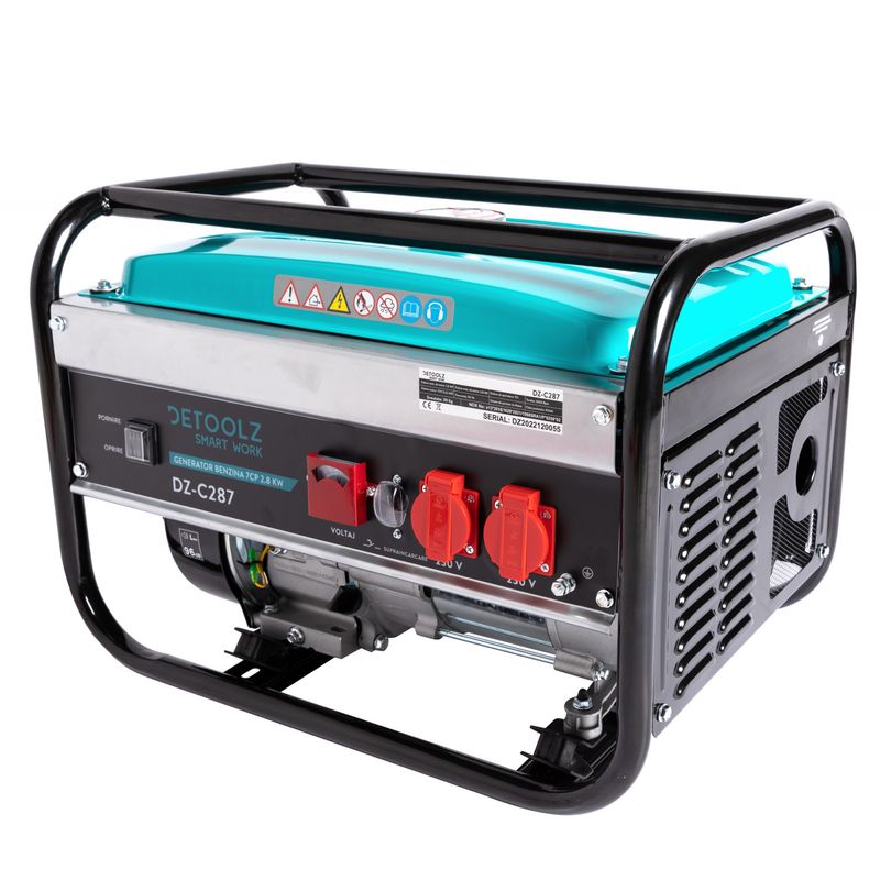 Casa si Gradina - Electrice - Generatoare electrice - Generator pe benzina Detoolz DZ-C287, 7 Cp, 2.8 kW, 10 h, 2 timpi - Infinity.ro