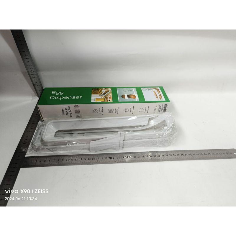Electronice si Electrocasnice - Electrocasnice bucatarie - Accesorii electrocasnice bucatarie - Suport pentru Oua, pentru Usa Frigiderului, cu Doua Straturi, 36x8.2x10cm, Alb - Infinity.ro