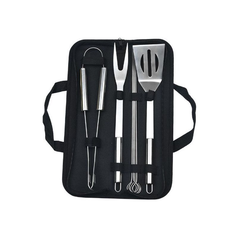 Casa si Gradina - Gradina si terasa - Gratare si accesorii - Accesorii gratare - Set 7 Ustensile pentru Gratar, Flippy, din Otel Inoxidabil, Geanta Oxford, Argintiu - Infinity.ro