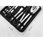 Casa si Gradina - Gradina si terasa - Gratare si accesorii - Accesorii gratare - Set 7 Ustensile pentru Gratar, Flippy, din Otel Inoxidabil, Geanta Oxford, Argintiu - Infinity.ro