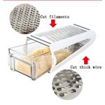 Casa si Gradina - Bucatarie si vesela - Ustensile bucatarie - Razatori si curatatoare - Razatoare de bucatarie cu cutie colectoare Flippy, doua tipuri de lame, carcasa inox si ABS, design practic, alb - Infinity.ro