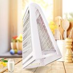 Casa si Gradina - Bucatarie si vesela - Ustensile bucatarie - Razatori si curatatoare - Razatoare de bucatarie cu cutie colectoare Flippy, doua tipuri de lame, carcasa inox si ABS, design practic, alb - Infinity.ro