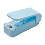 Market - Curatenie si intretinere casa - Produse bucatarie - Pungi si folii alimentare - Mini Aparat de Sigilat Pungi cu Baterii, Flippy, Etansare prin Caldura, Spate Magnetic, Portabil, 9.7x3 cm, Albastru - Infinity.ro