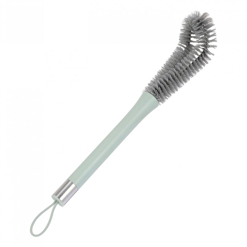 Market - Spalare si intretinere rufe - Produse intretinere Incaltaminte - Perii si alte accesorii - Perie de Curatat Pahare, Sticle, Biberoane, Flippy, cu Maner Lung, Uz Casnic, Silicon, Ergonomic, 3.9x5.4x38.5cm, Verde - Infinity.ro