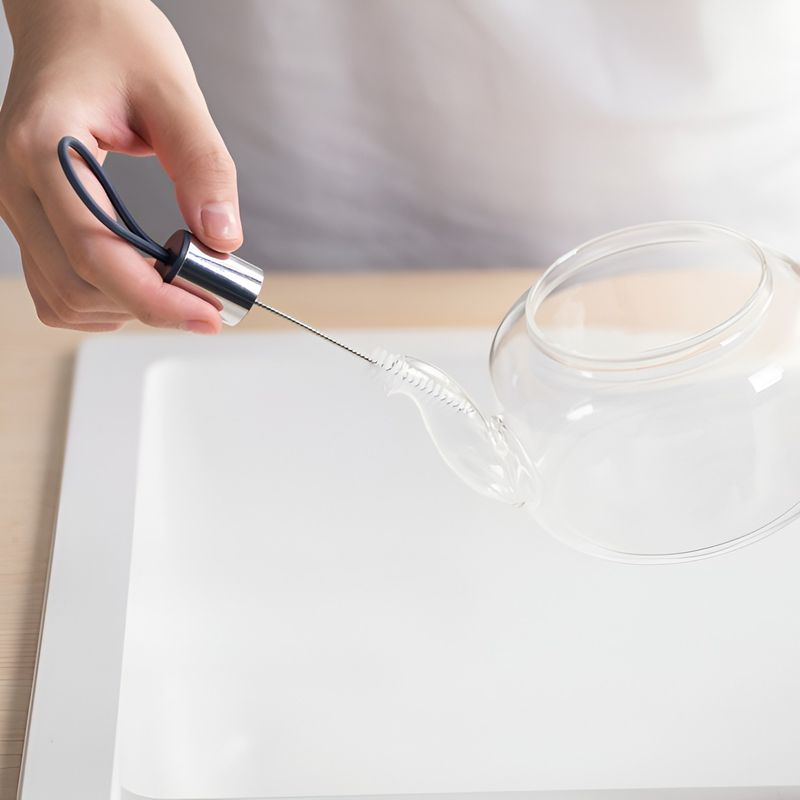 Market - Spalare si intretinere rufe - Produse intretinere Incaltaminte - Perii si alte accesorii - Perie de Curatat Pahare, Sticle, Biberoane, Flippy, cu Maner Lung, Uz Casnic, Silicon, Ergonomic, 3.9x5.4x38.5cm, Verde - Infinity.ro