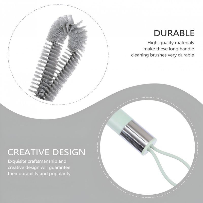 Market - Spalare si intretinere rufe - Produse intretinere Incaltaminte - Perii si alte accesorii - Perie de Curatat Pahare, Sticle, Biberoane, Flippy, cu Maner Lung, Uz Casnic, Silicon, Ergonomic, 3.9x5.4x38.5cm, Verde - Infinity.ro