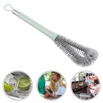 Market - Spalare si intretinere rufe - Produse intretinere Incaltaminte - Perii si alte accesorii - Perie de Curatat Pahare, Sticle, Biberoane, Flippy, cu Maner Lung, Uz Casnic, Silicon, Ergonomic, 3.9x5.4x38.5cm, Verde - Infinity.ro