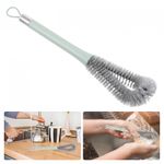 Market - Spalare si intretinere rufe - Produse intretinere Incaltaminte - Perii si alte accesorii - Perie de Curatat Pahare, Sticle, Biberoane, Flippy, cu Maner Lung, Uz Casnic, Silicon, Ergonomic, 3.9x5.4x38.5cm, Verde - Infinity.ro