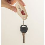 Carti si Birotica - Birotica - Accesorii de birou - Foarfece si cuttere - Cutter pentru Cutii, Flippy, Varf Rotunjit si Zimtat, Tip Breloc, 6.5x3.5 cm, Crem - Infinity.ro