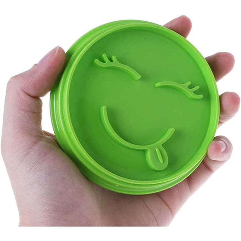 Casa si Gradina - Bucatarie si vesela - Ustensile bucatarie - Forme prajituri - Set 7 Forme de Prajituri, Flippy, Model Emoticoane Smiley Face, Diferite Expresii, 7.7 x 1.5 cm, din PP, Verde - Infinity.ro