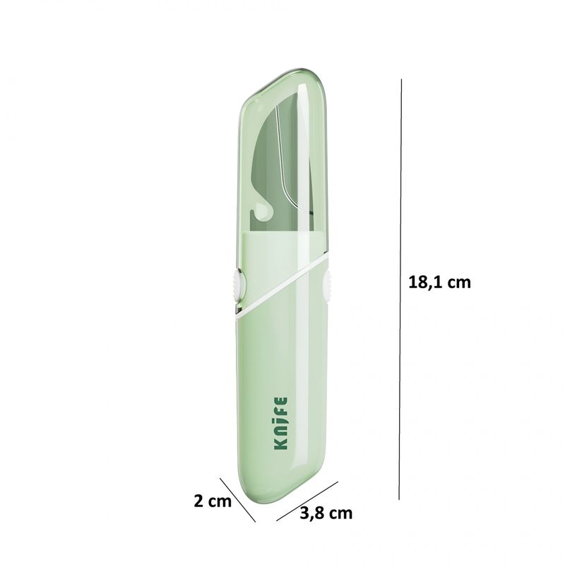 Casa si Gradina - Bucatarie si vesela - Vesela si tacamuri - Cutite si seturi de cutite - Cutit de Fructe Multifunctional, Flippy, Razatoare, Curatator Fructe-Legume, Deschizator de Sticle, 18.1x3.8x2cm, Verde - Infinity.ro