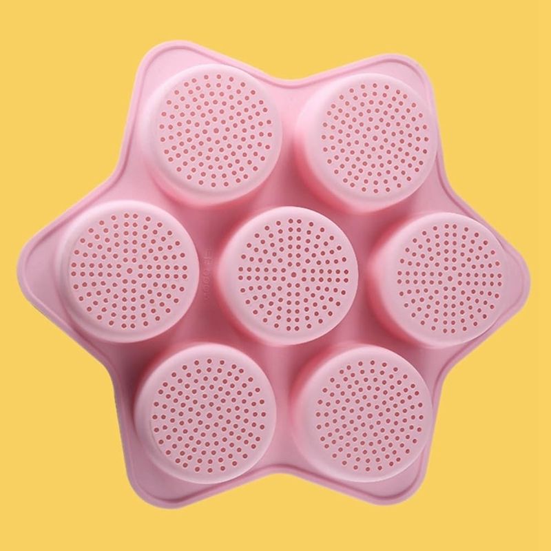 Casa si Gradina - Bucatarie si vesela - Vase pentru gatit - Tavi copt - Forme de Silicon pentru Copt, Flippy, 7 Forme Rotiunde, pentru Burgeri si Prajituri, 38.5 x 4 cm, Roz - Infinity.ro