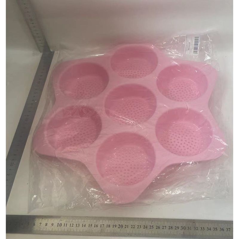 Casa si Gradina - Bucatarie si vesela - Vase pentru gatit - Tavi copt - Forme de Silicon pentru Copt, Flippy, 7 Forme Rotiunde, pentru Burgeri si Prajituri, 38.5 x 4 cm, Roz - Infinity.ro