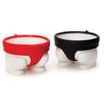 Electronice si Electrocasnice - Electrocasnice bucatarie - Accesorii electrocasnice bucatarie - Set 2 Suporturi pentru Oua Fierte, Flippy, Model Sumo, din Silicon si PP, Multicolor - Infinity.ro