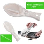 Casa si Gradina - Bucatarie si vesela - Ustensile bucatarie - Razatori si curatatoare - Curatator Manual Solzi de Peste, Flippy, Forma Peste , Recipient cu Capcac pentru Solzi, Plastic, Roz pal, 16x6 cm - Infinity.ro