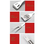 Casa si Gradina - Gradina si terasa - Gratare si accesorii - Accesorii gratare - Set 16 Ustensile pentru Gratar, Flippy, din Otel Inoxidabil, Geanta Oxford, Argintiu - Infinity.ro