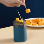 Casa si Gradina - Bucatarie si vesela - Ustensile bucatarie - Rasnite si dozatoare condimente - Suport Scobitori, Flippy, Automat, cu Buton si Capac, din PP, 9.5x6 cm, Albastru - Infinity.ro