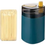 Casa si Gradina - Bucatarie si vesela - Ustensile bucatarie - Rasnite si dozatoare condimente - Suport Scobitori, Flippy, Automat, cu Buton si Capac, din PP, 9.5x6 cm, Albastru - Infinity.ro